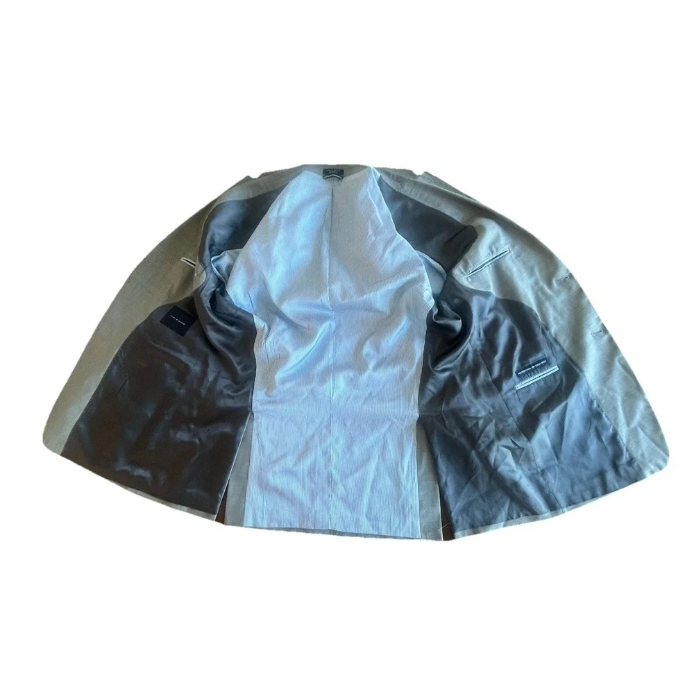 Tommy Hilfiger‎ Blazer Jacket Coat RN 47338 Light Gray Sz 44L 100% Wool